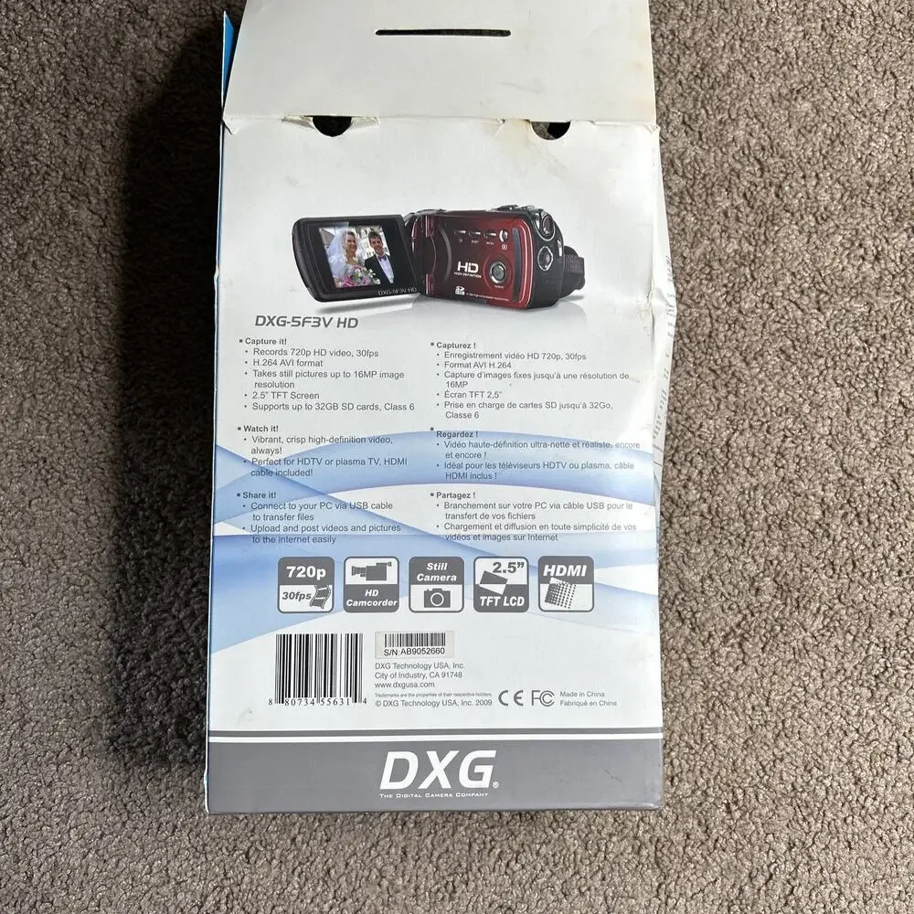 DXG Quick Shots DXG-5F3V HD video camera handy cam Camcorder Quickshots